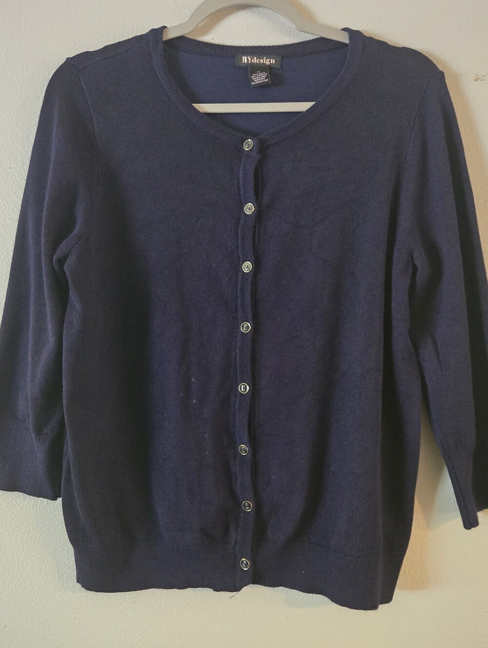 Women's Navy Button-Front Cardigan